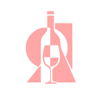 Wine Bottle and Glass Logo #ffa6a6