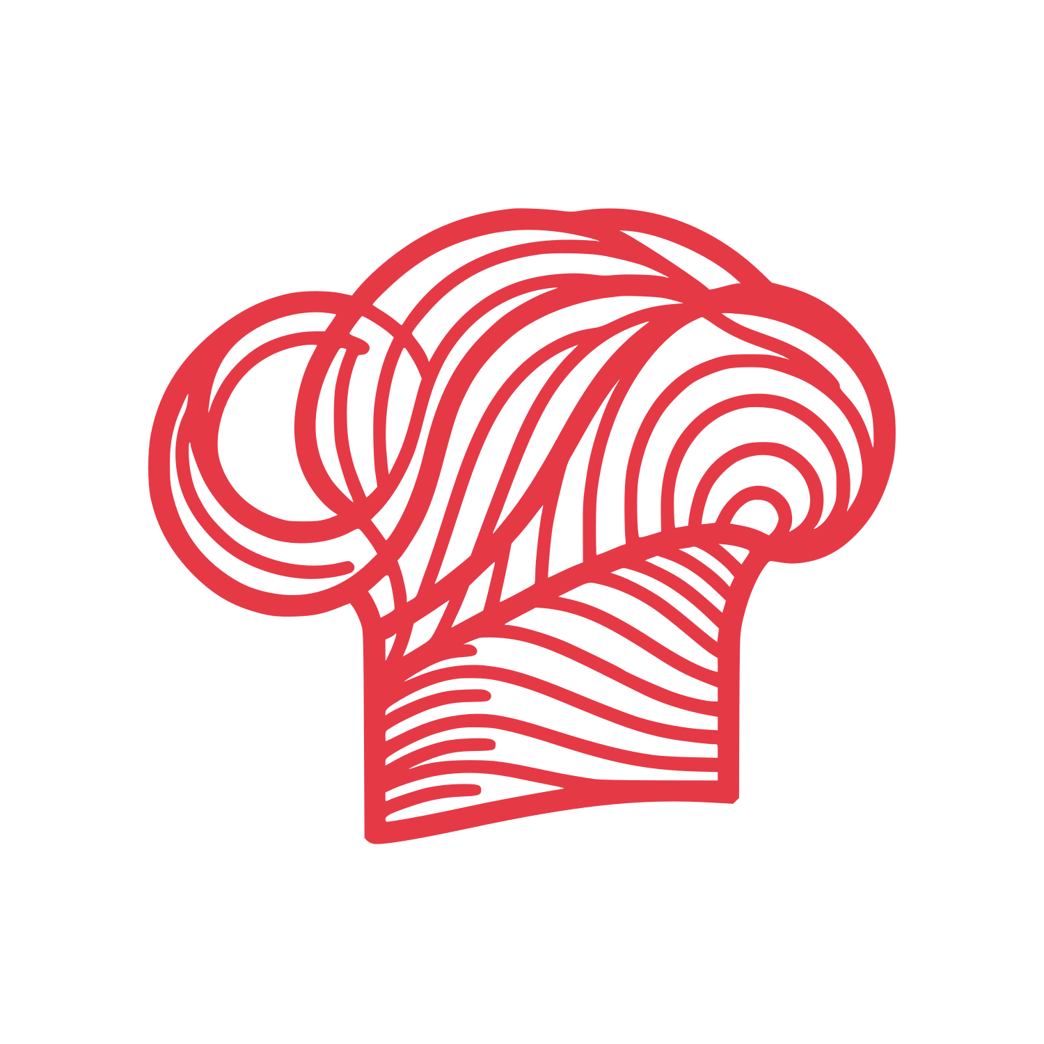 Line Chef Hat Logo #E63946