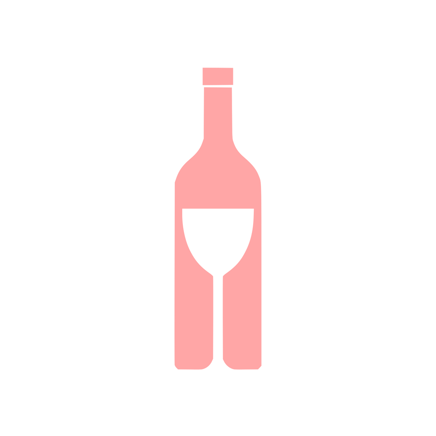 Wine Bottle Glass Logo #ffa6a6