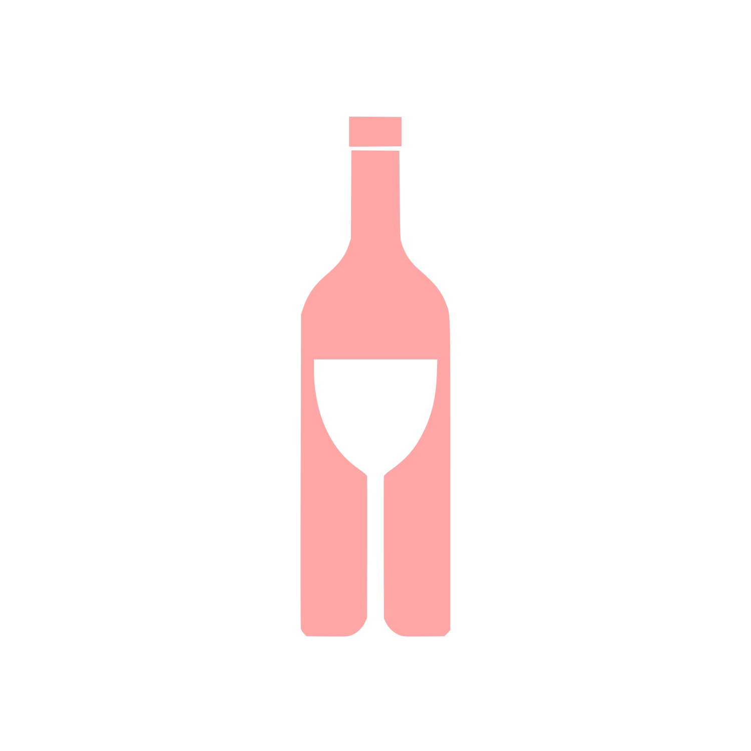 Wine Bottle Glass Logo #ffa6a6