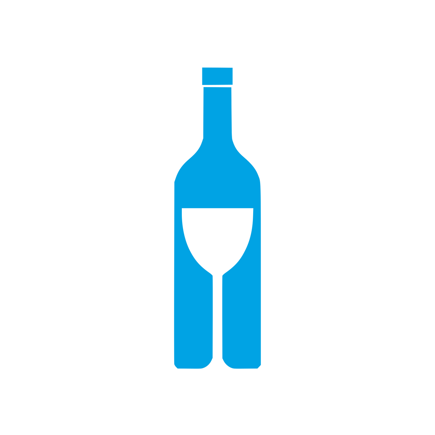 Wine Bottle Glass Logo #00a3e4