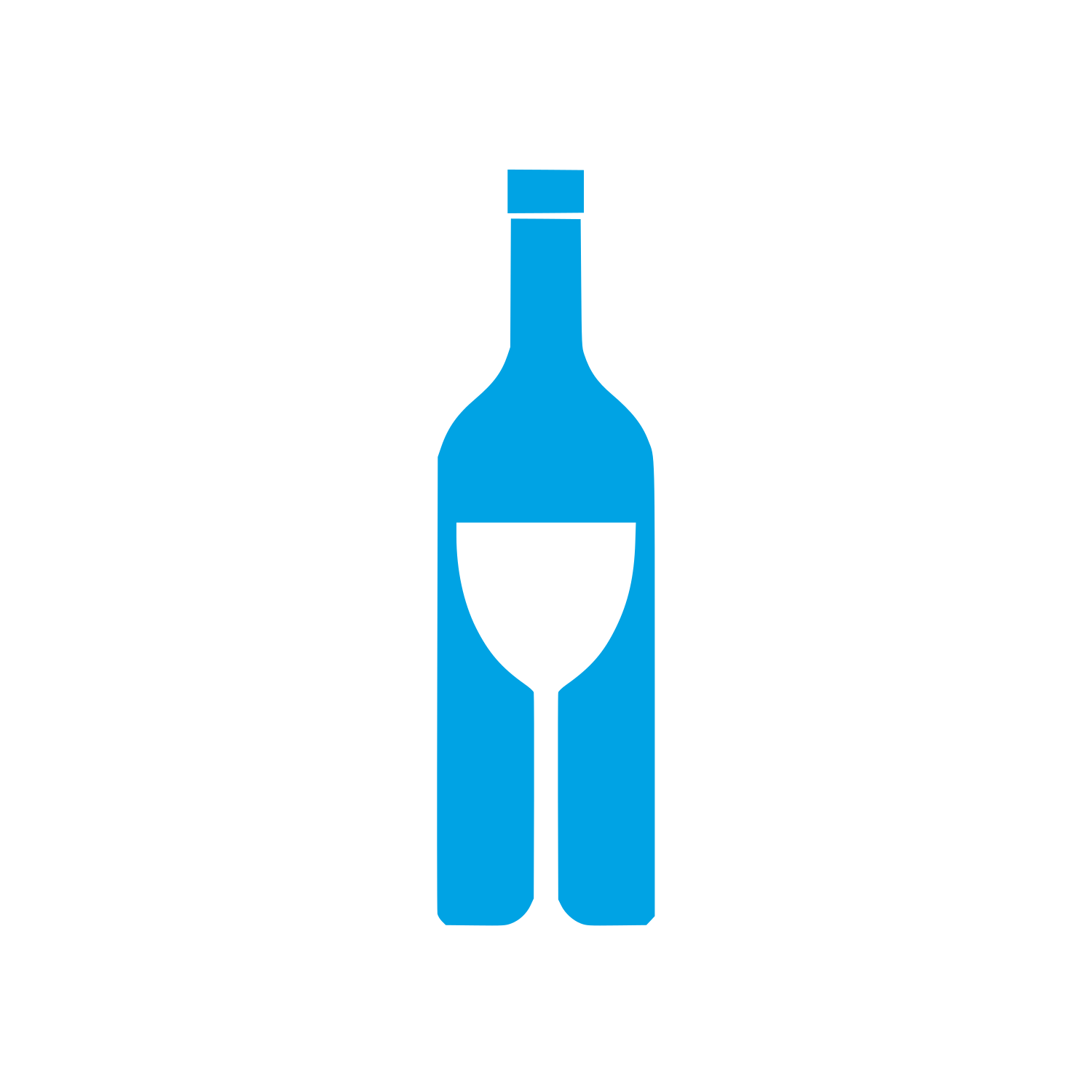 Wine Bottle Glass Logo #00a3e4