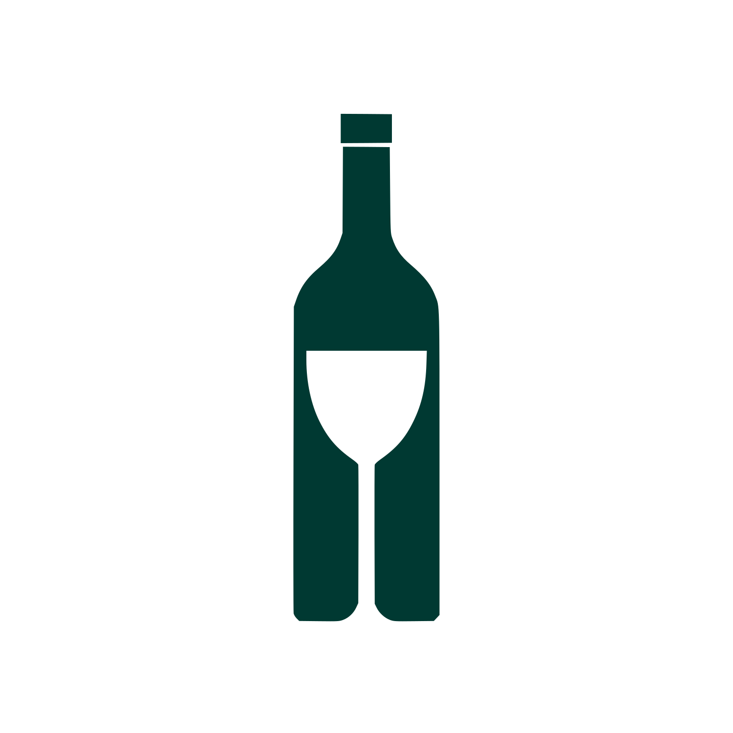 Wine Bottle Glass Logo #003932