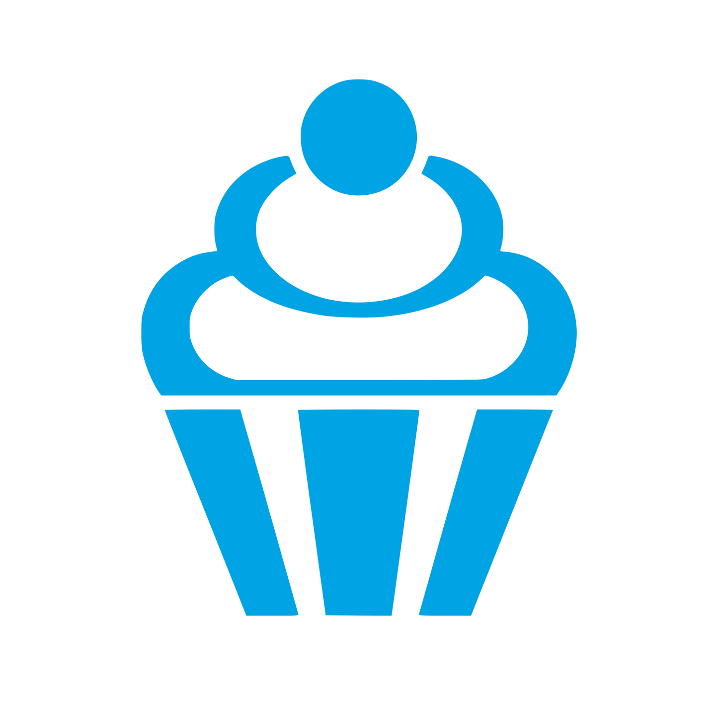 Cupcake with Cherry Logo #00a3e4