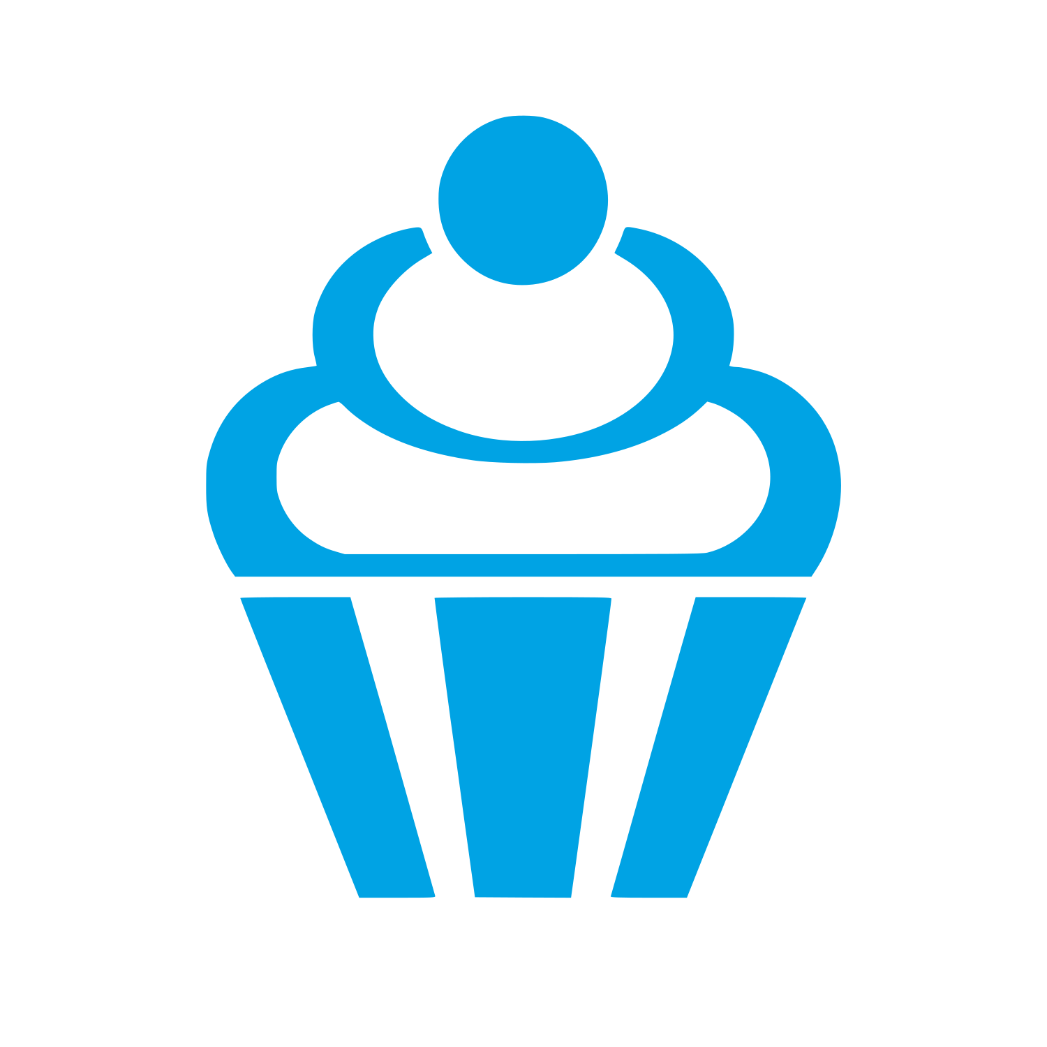 Cupcake with Cherry Logo #00a3e4