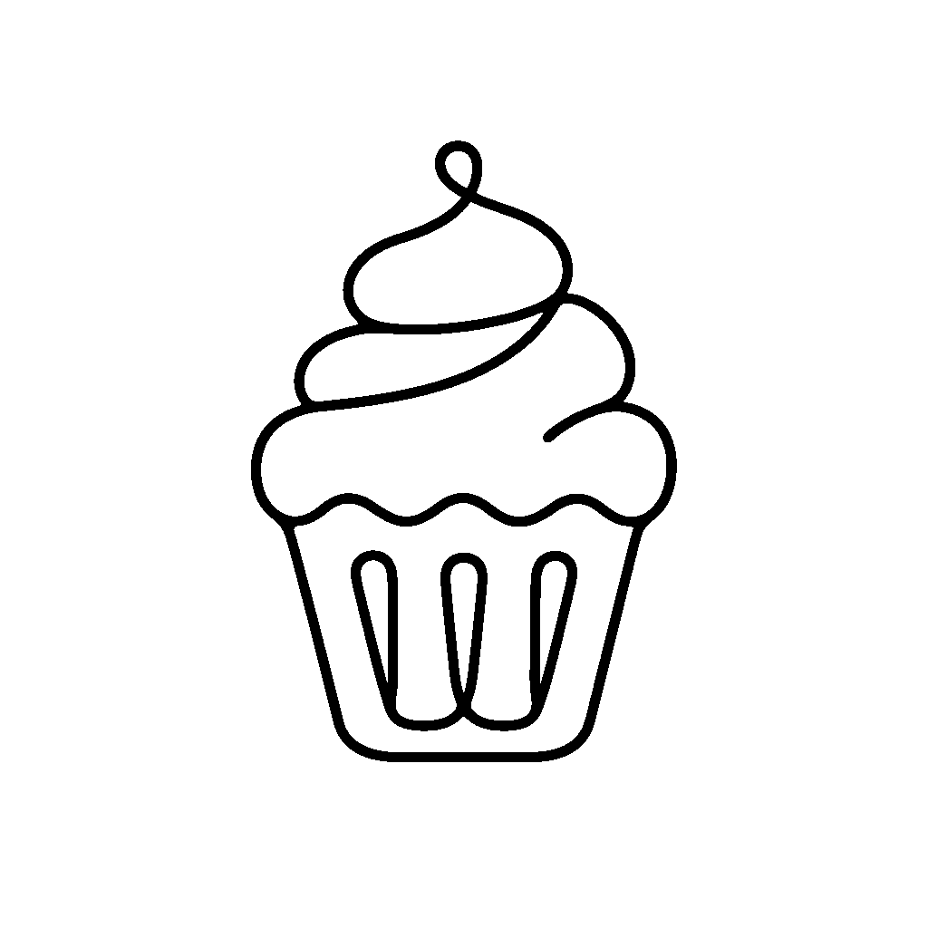 Swirled Cupcake Outline Logo