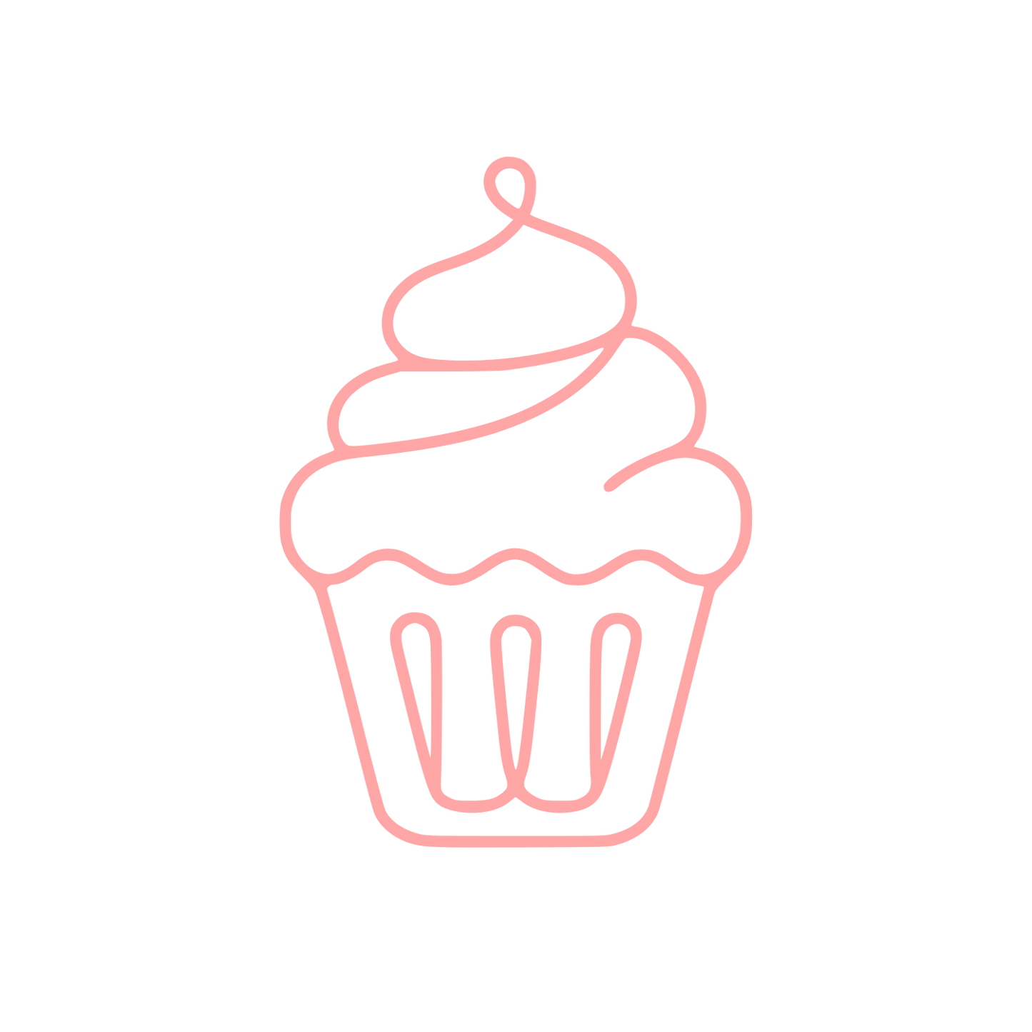 Swirled Cupcake Outline Logo #ffa6a6