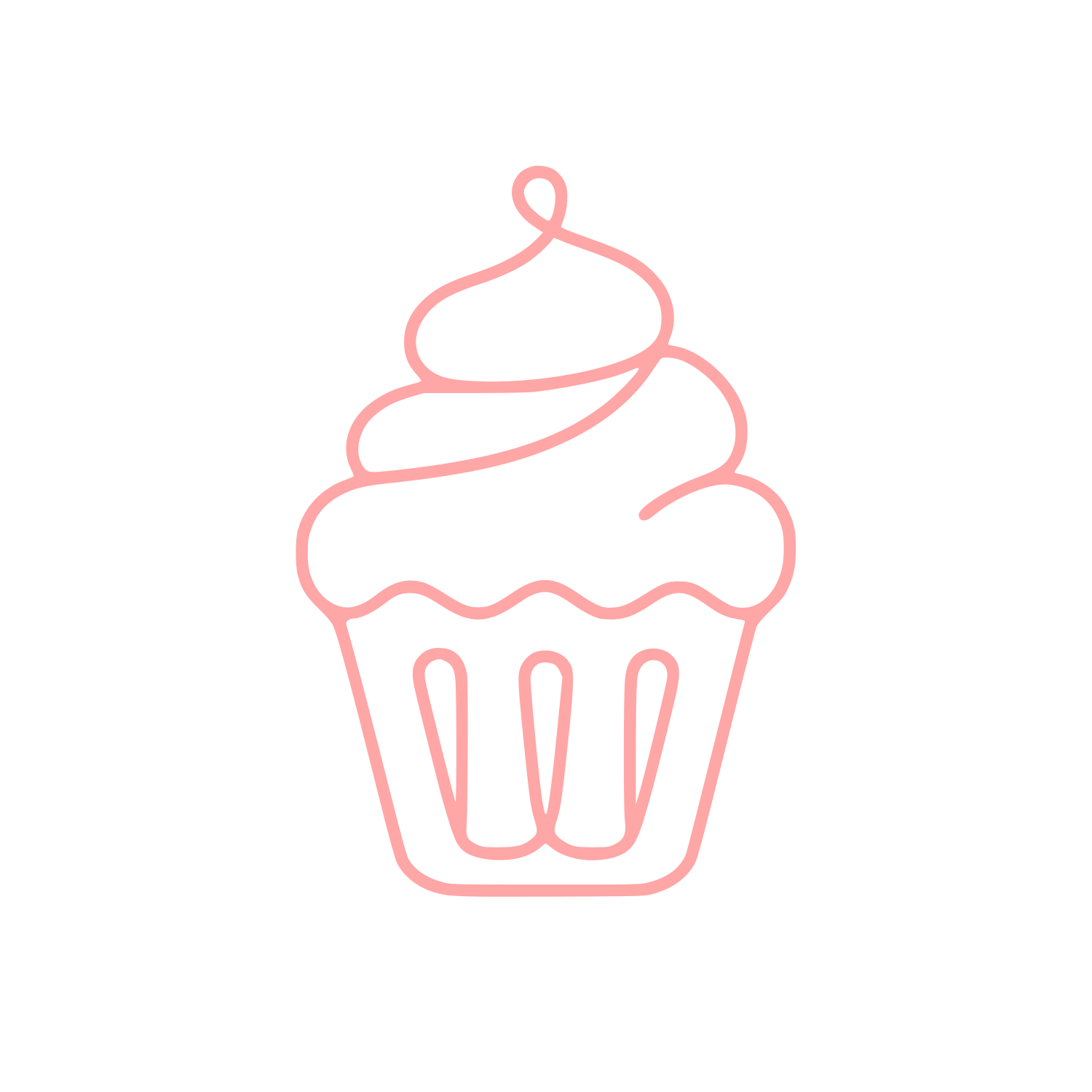 Swirled Cupcake Outline Logo #ffa6a6