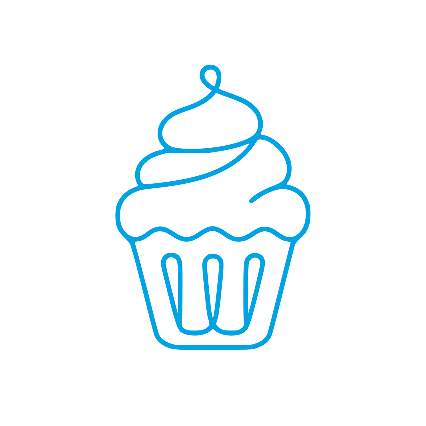 Swirled Cupcake Outline Logo #00a3e4
