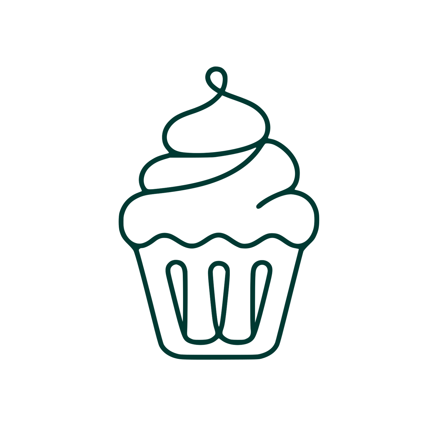Swirled Cupcake Outline Logo #003932