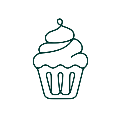 Swirled Cupcake Outline Logo #003932
