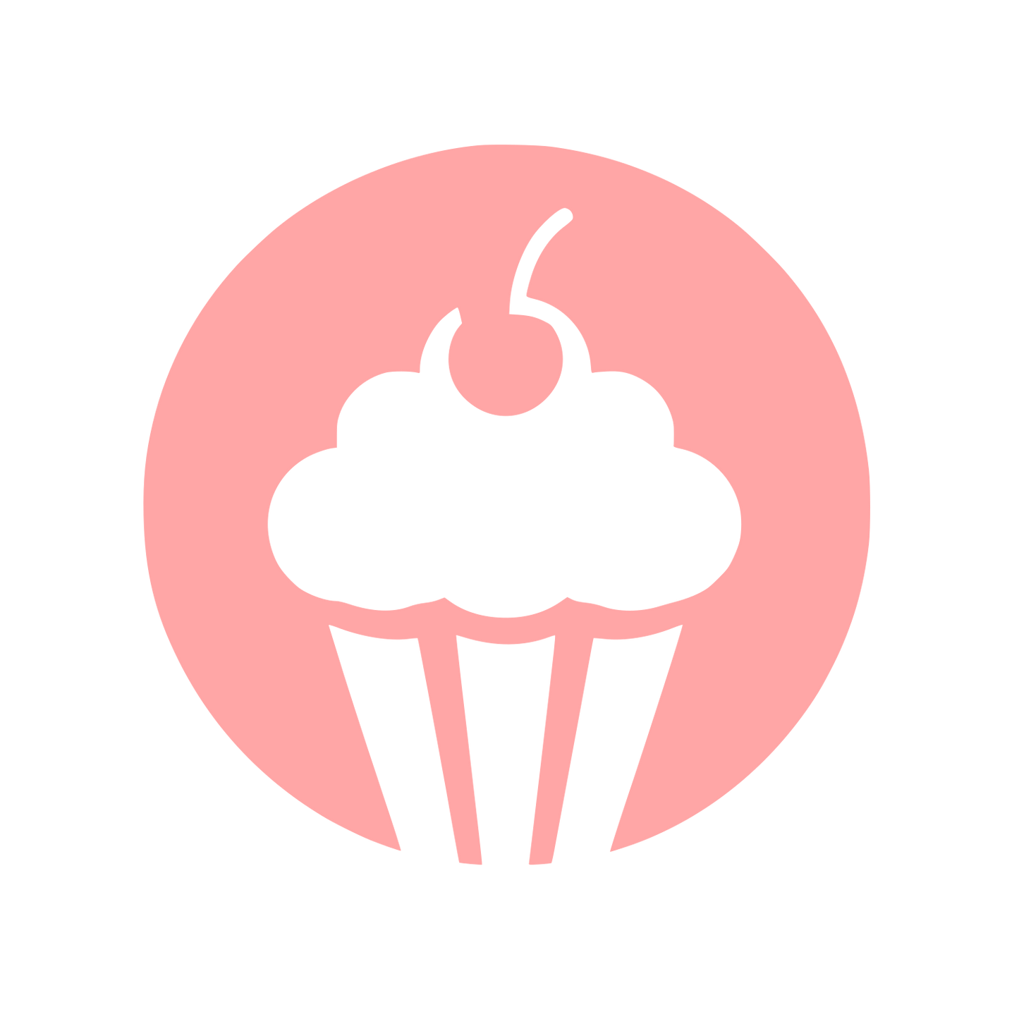 Cupcake Cherry Circle Logo #ffa6a6