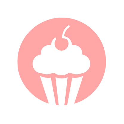 Cupcake Cherry Circle Logo #ffa6a6