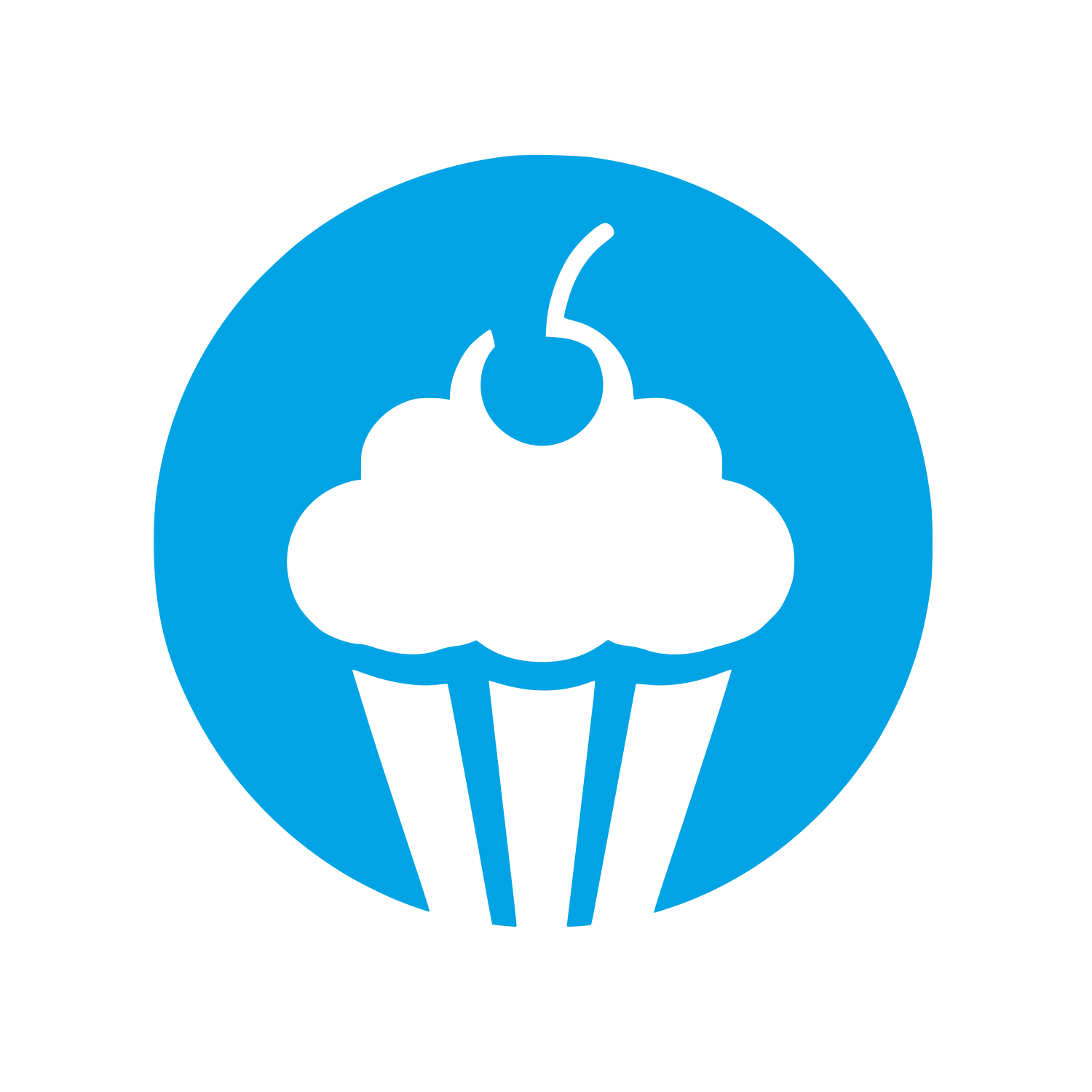 Cupcake Cherry Circle Logo #00a3e4