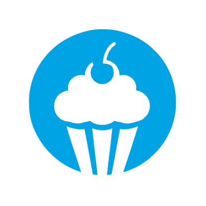 Cupcake Cherry Circle Logo #00a3e4