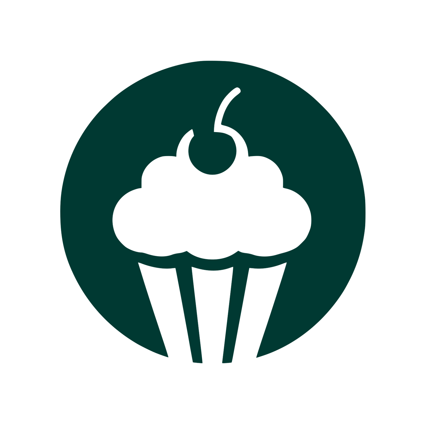 Cupcake Cherry Circle Logo #003932