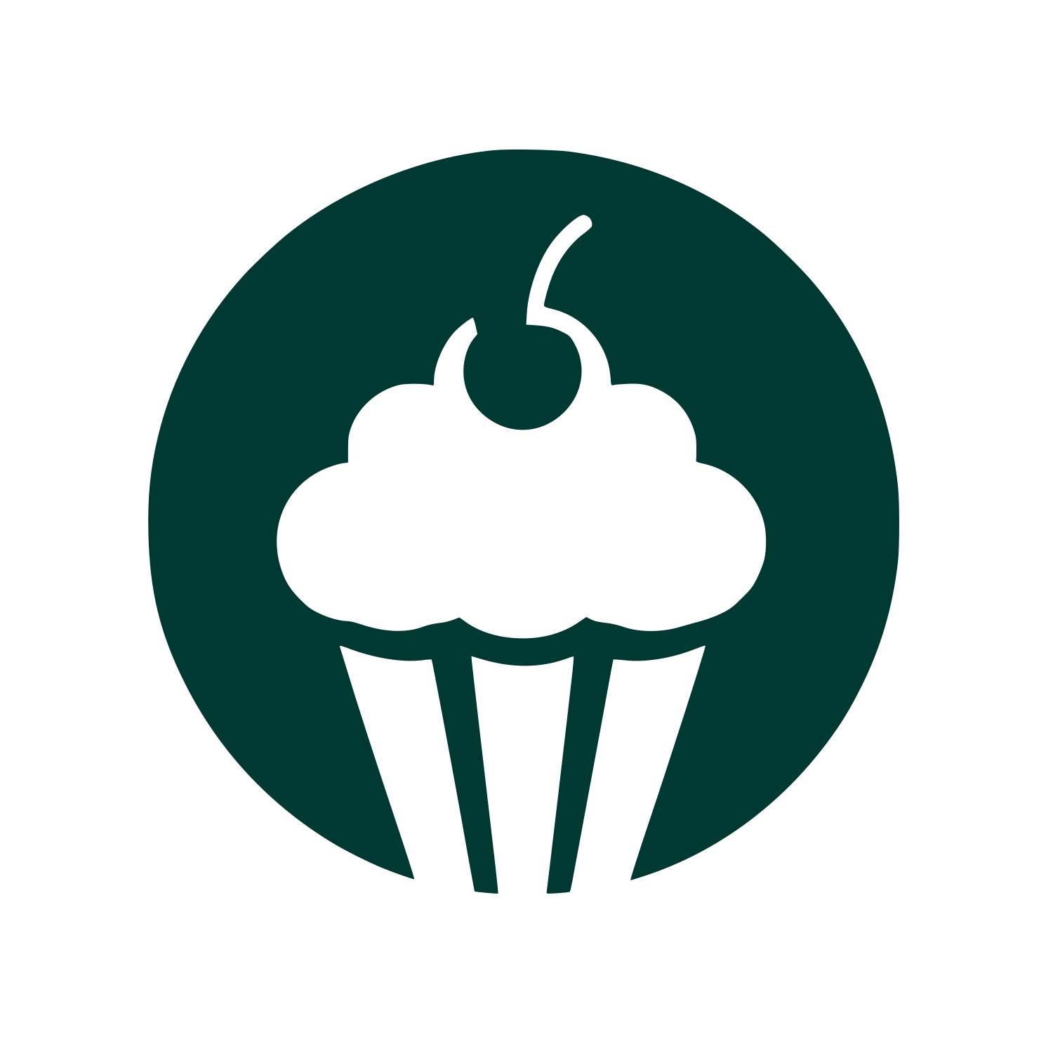 Cupcake Cherry Circle Logo #003932