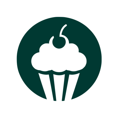 Cupcake Cherry Circle Logo #003932