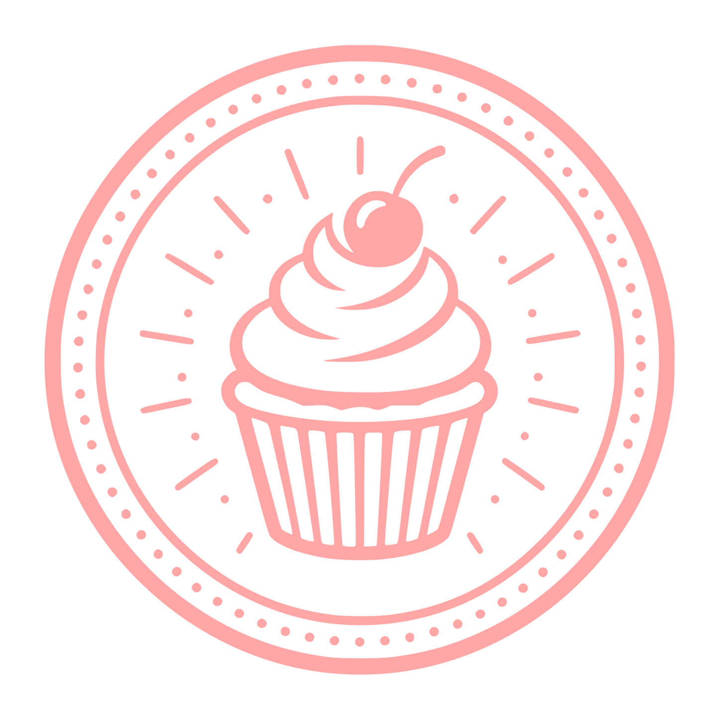 Cupcake Cherry Badge Logo #ffa6a6