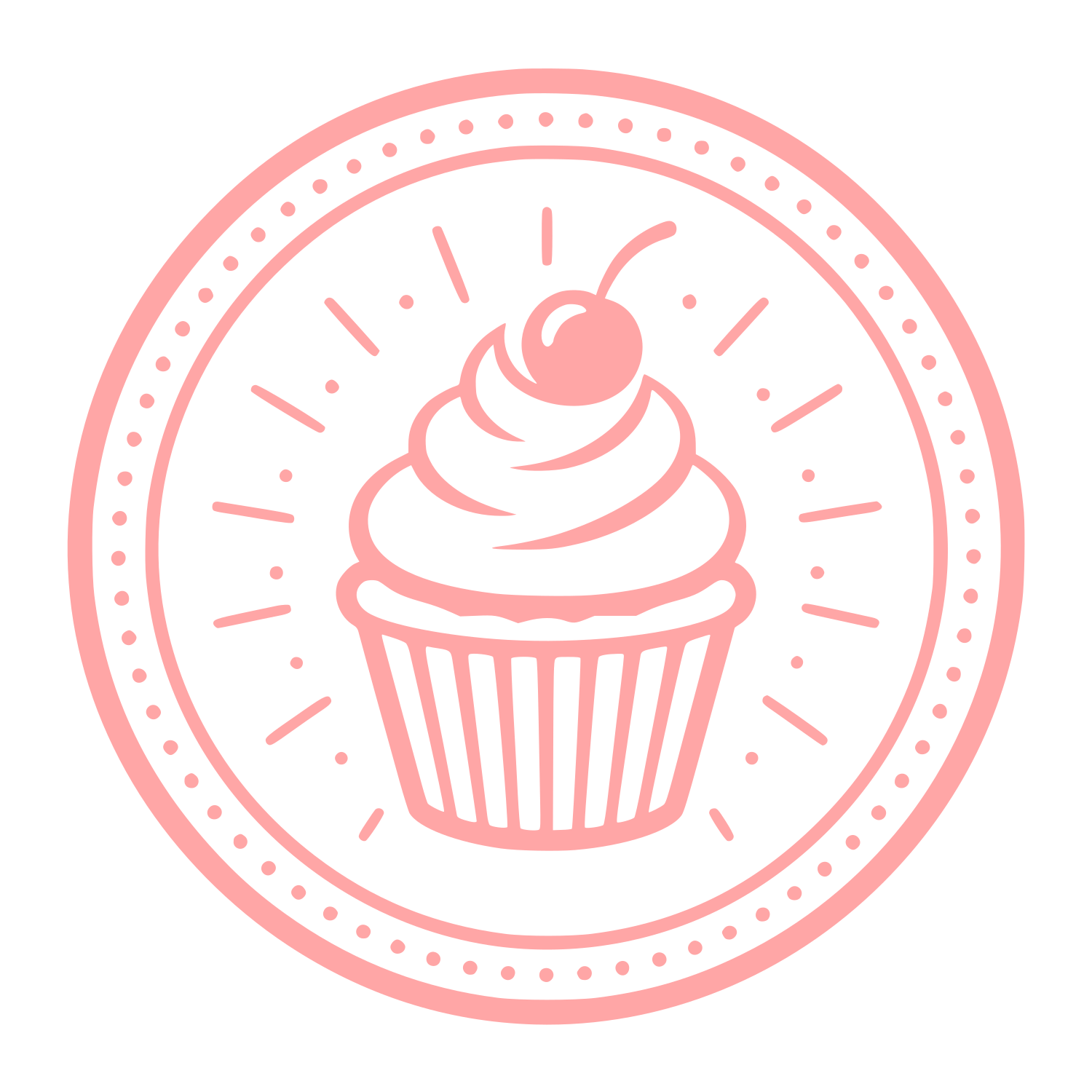 Cupcake Cherry Badge Logo #ffa6a6