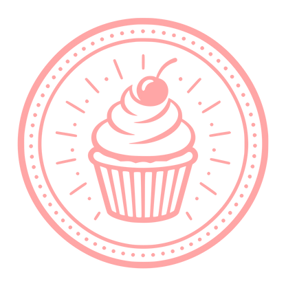Cupcake Cherry Badge Logo #ffa6a6