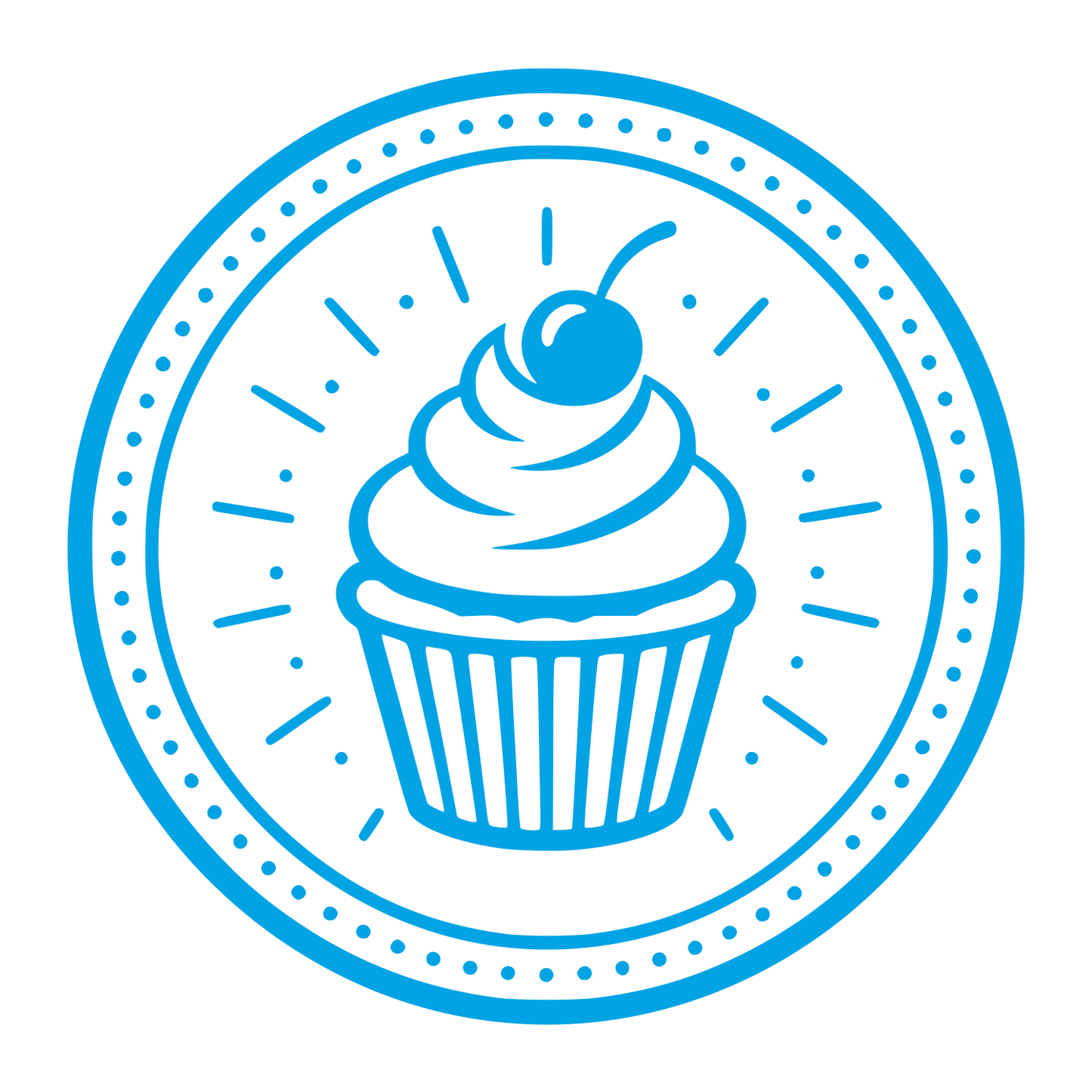 Cupcake Cherry Badge Logo #00a3e4