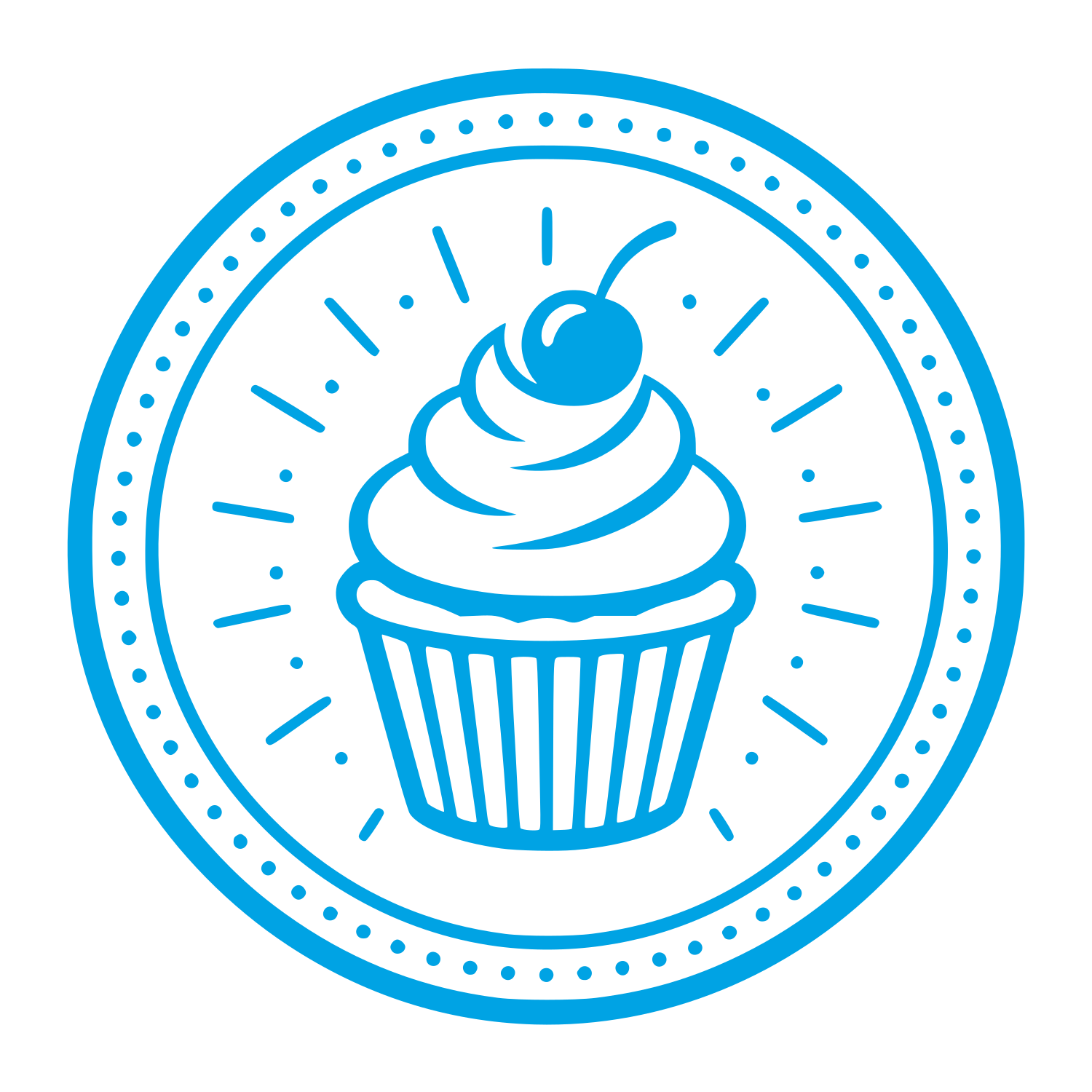 Cupcake Cherry Badge Logo #00a3e4