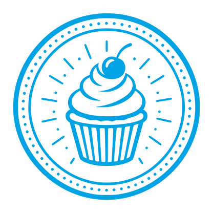 Cupcake Cherry Badge Logo #00a3e4