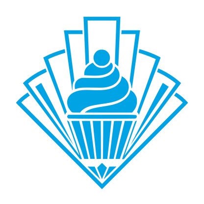Art Deco Cupcake Logo #00a3e4