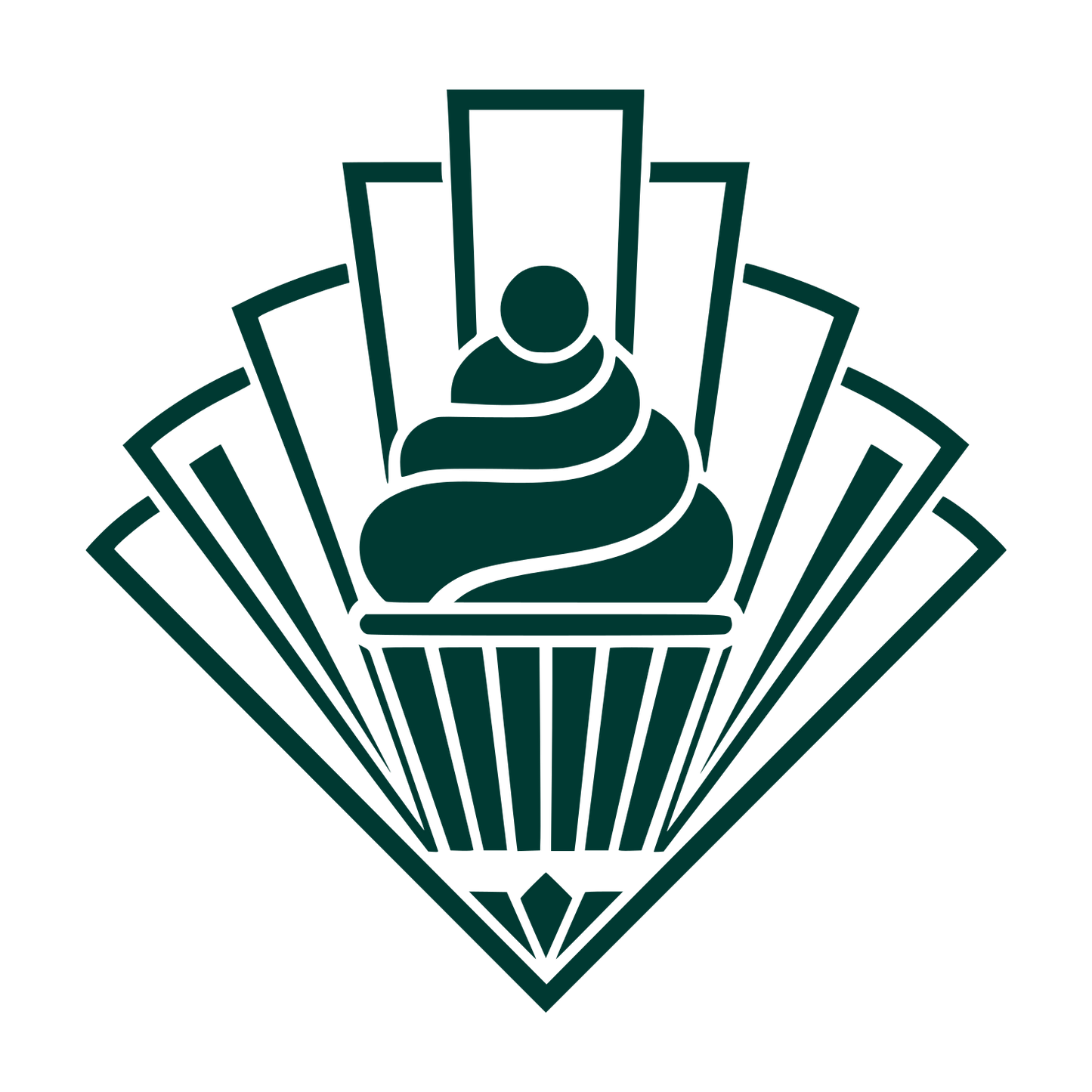 Art Deco Cupcake Logo #003932