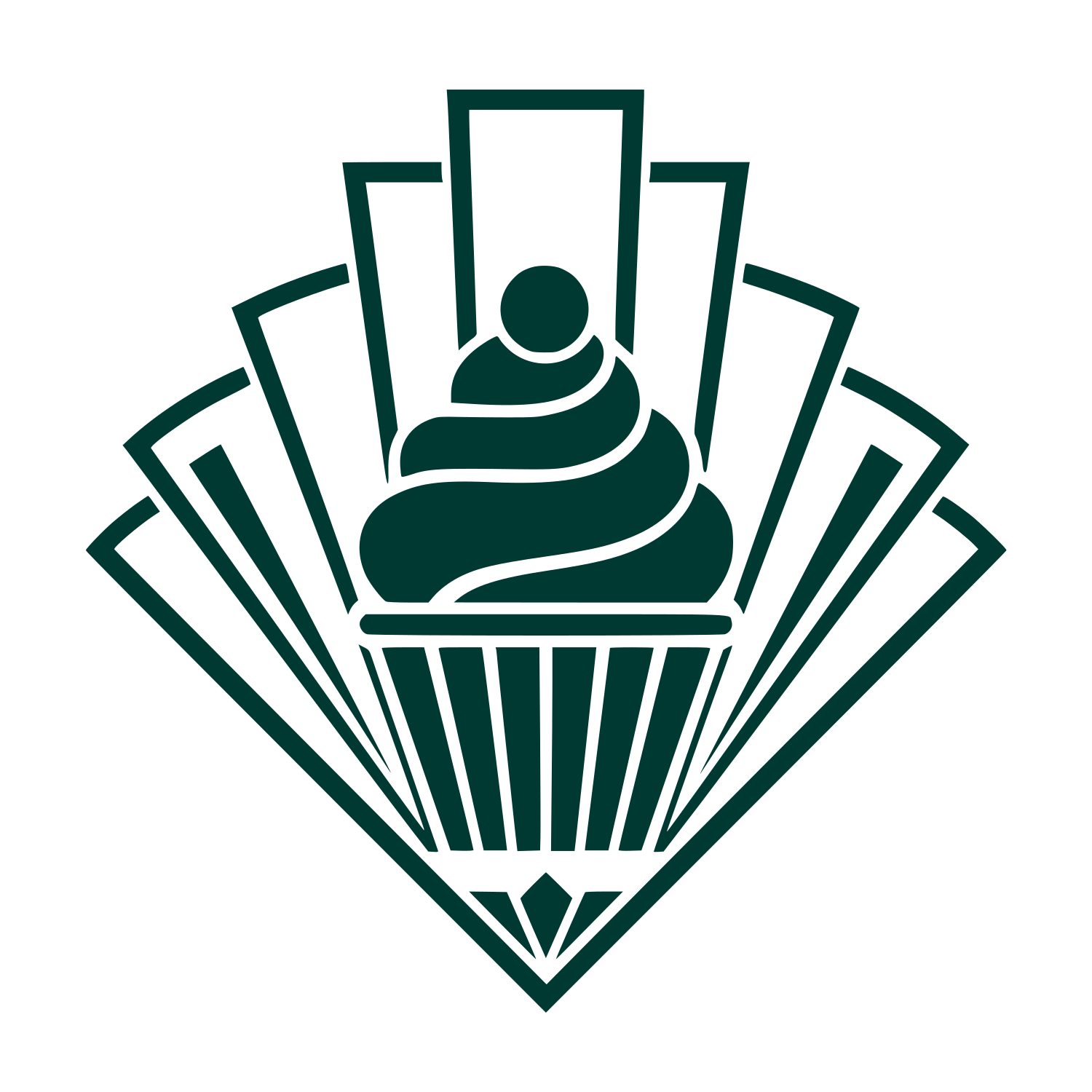 Art Deco Cupcake Logo #003932