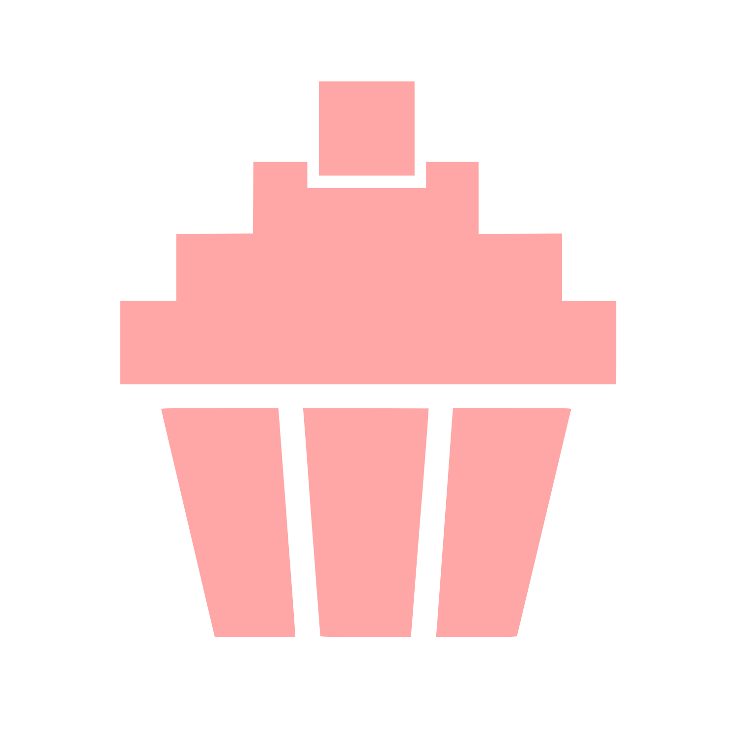 Pixel Cupcake Logo #ffa6a6