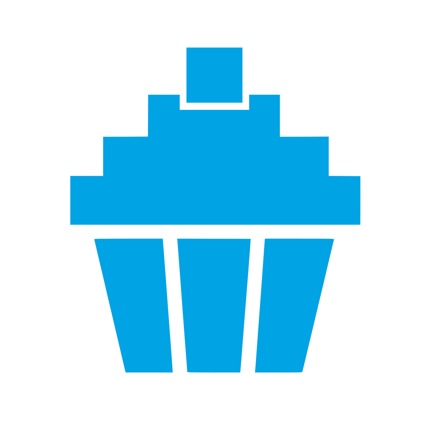 Pixel Cupcake Logo #00a3e4