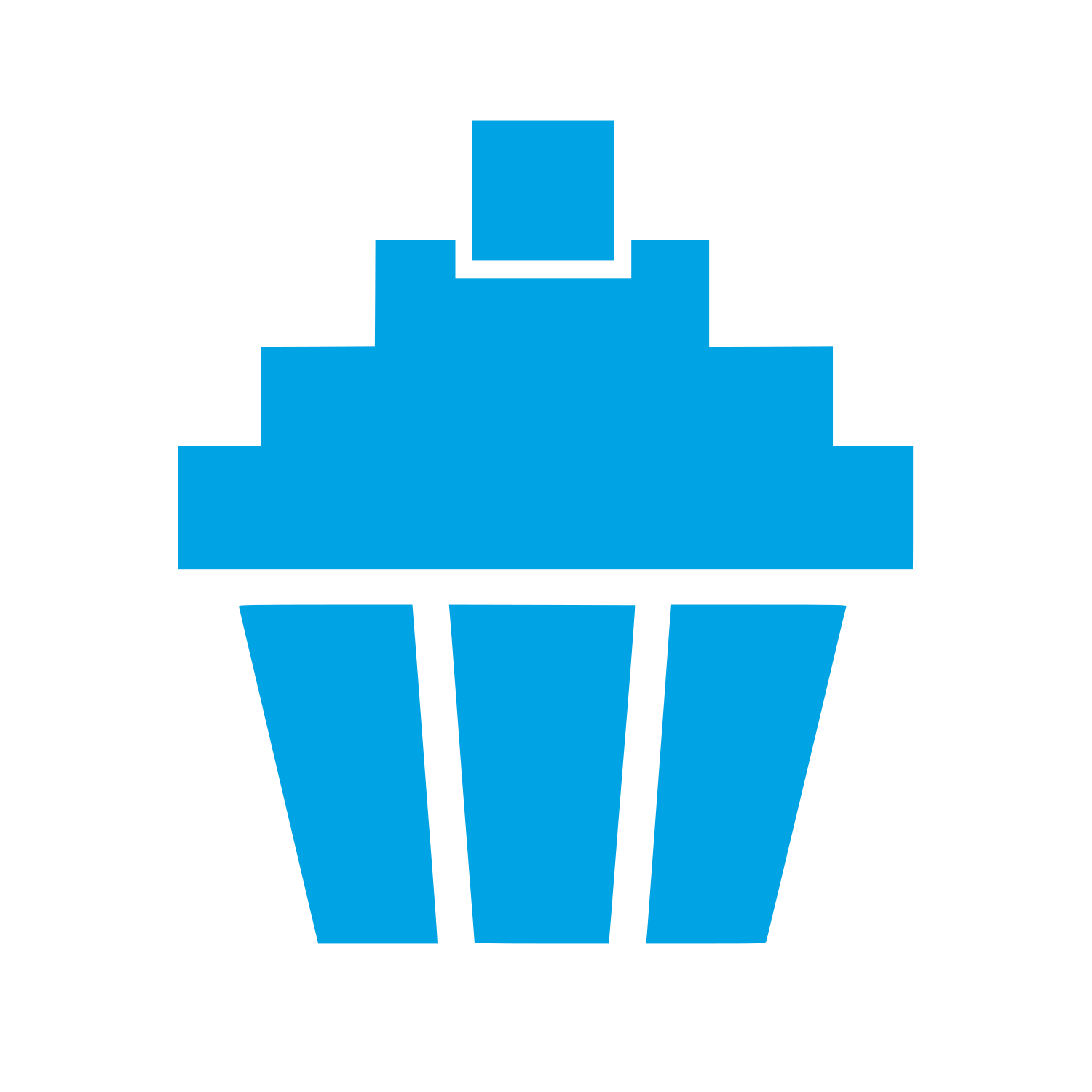 Pixel Cupcake Logo #00a3e4