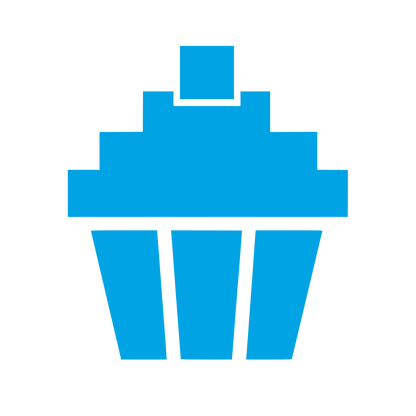 Pixel Cupcake Logo #00a3e4