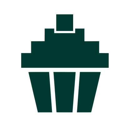 Pixel Cupcake Logo #003932