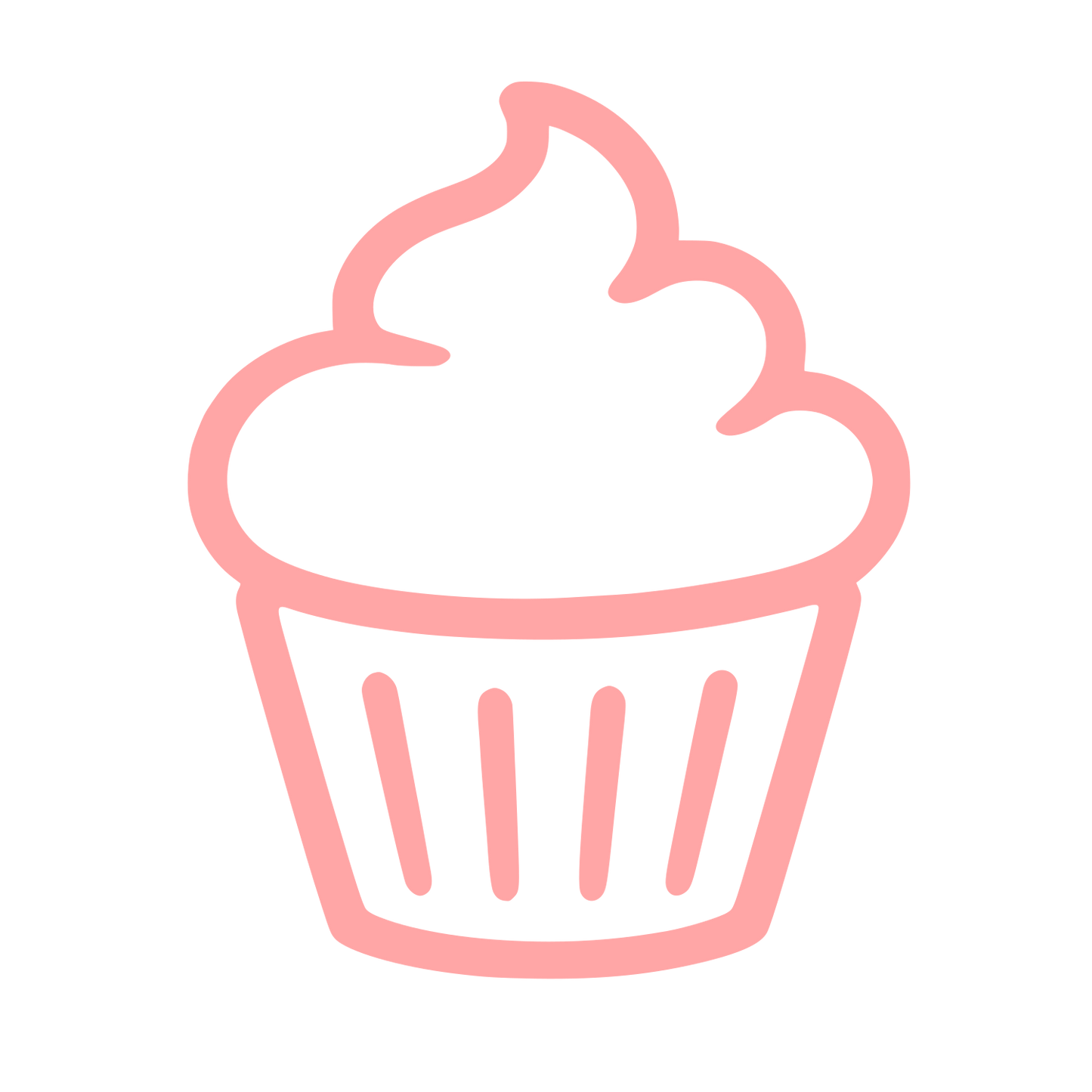 Cupcake Outline Logo #ffa6a6