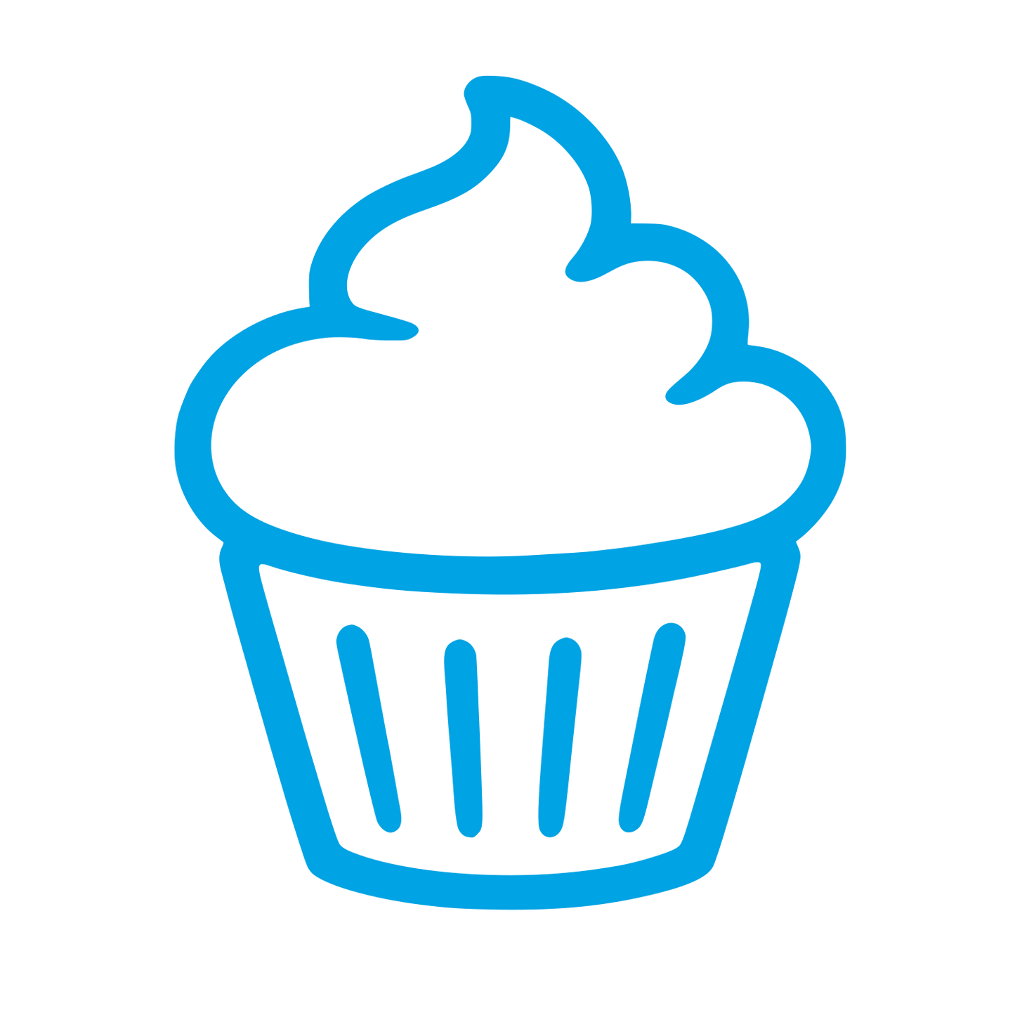 Cupcake Outline Logo #00a3e4