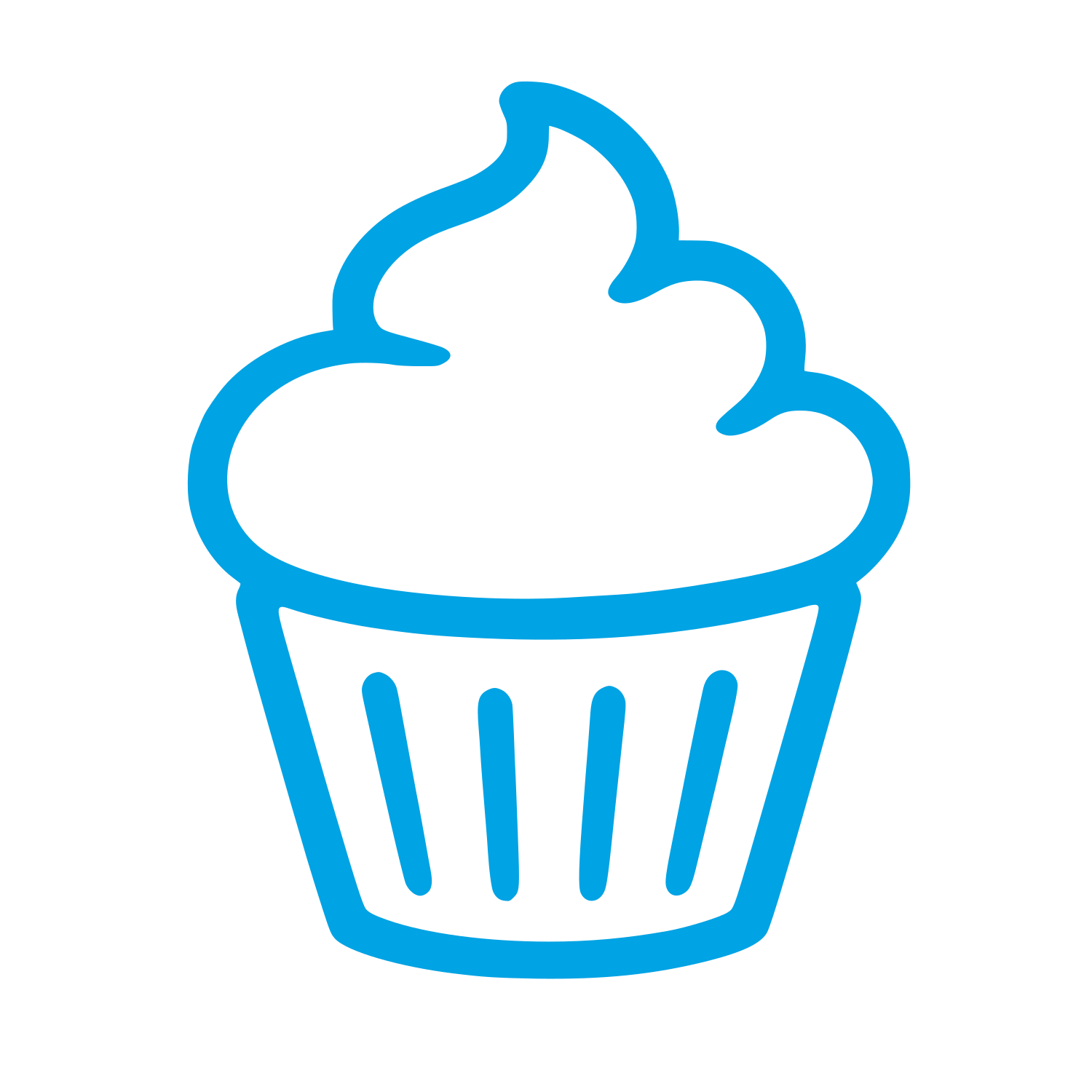 Cupcake Outline Logo #00a3e4