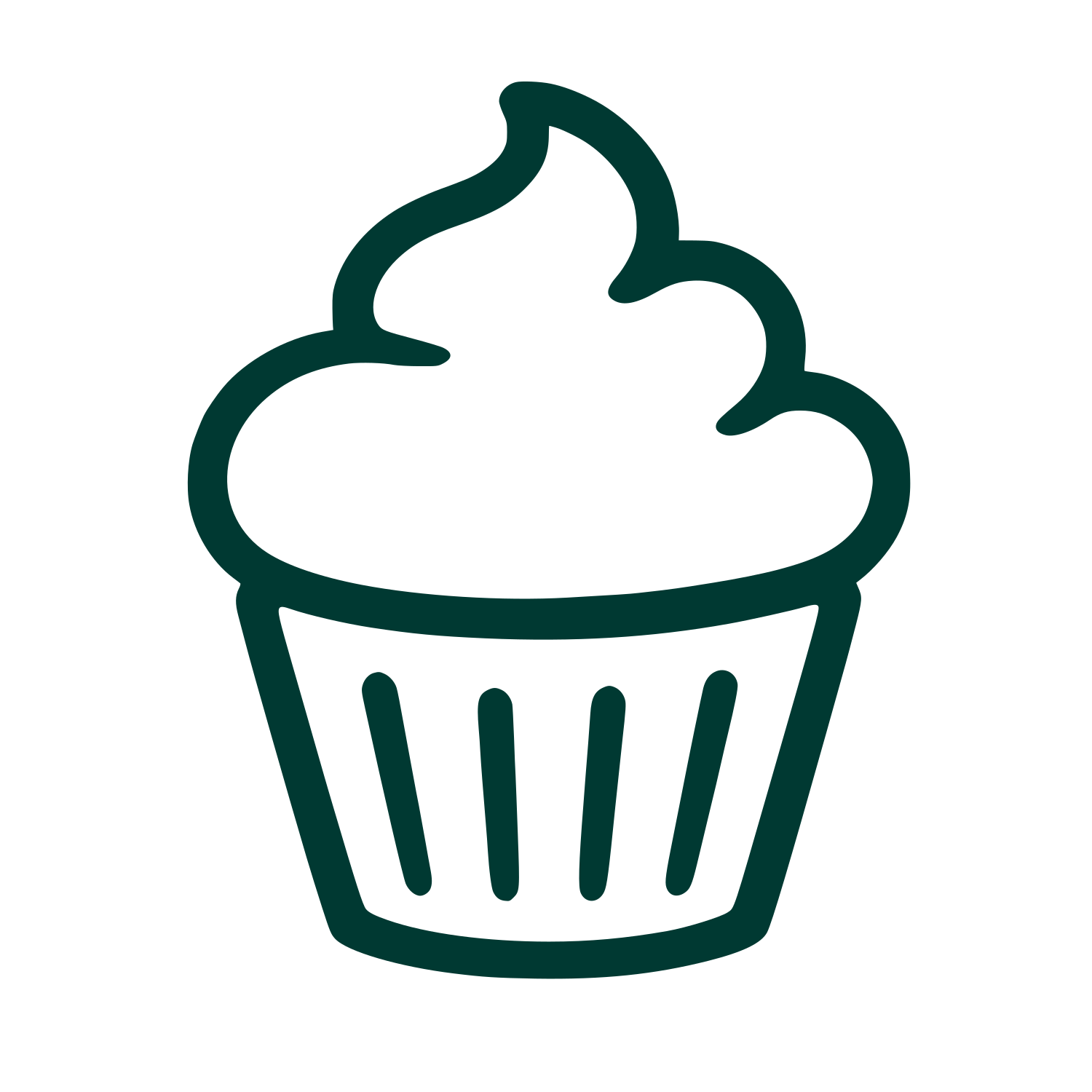 Cupcake Outline Logo #003932