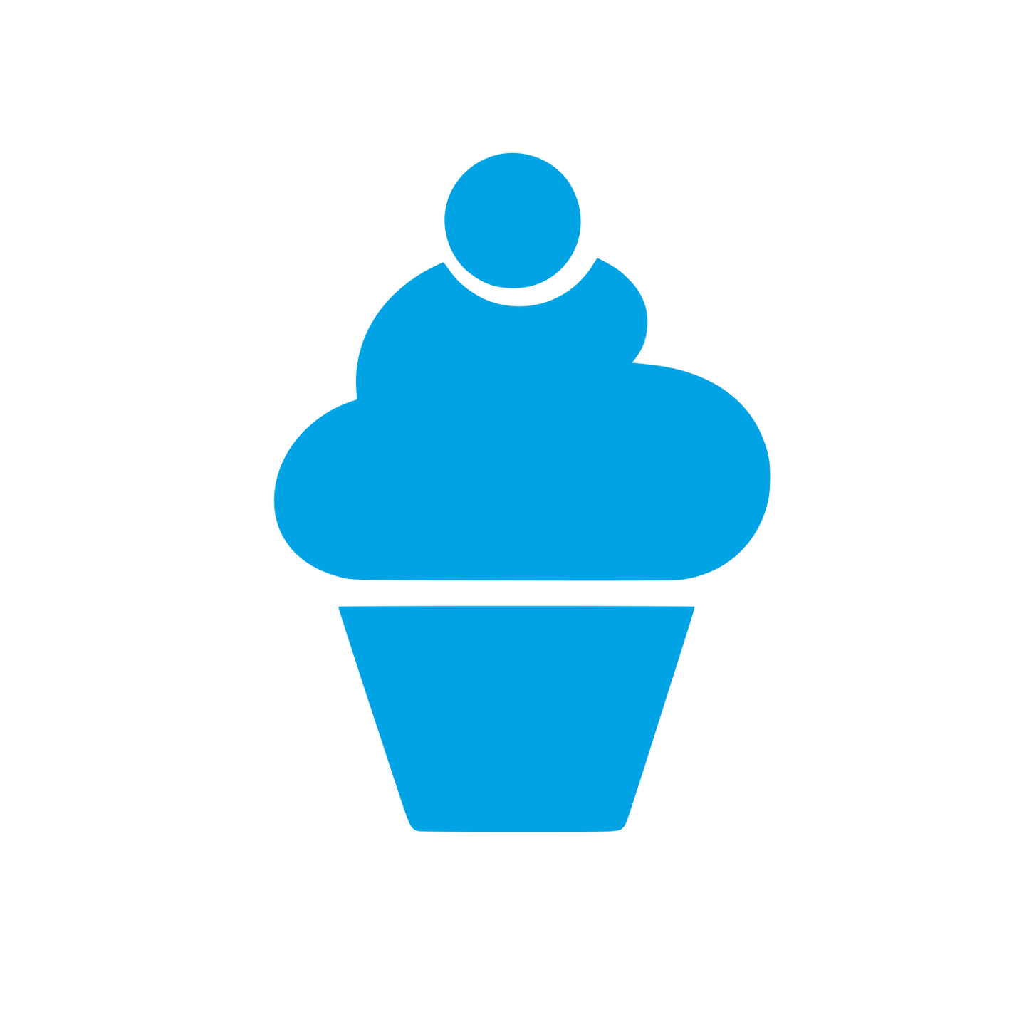 Cupcake with Cherry Logo #00a3e4