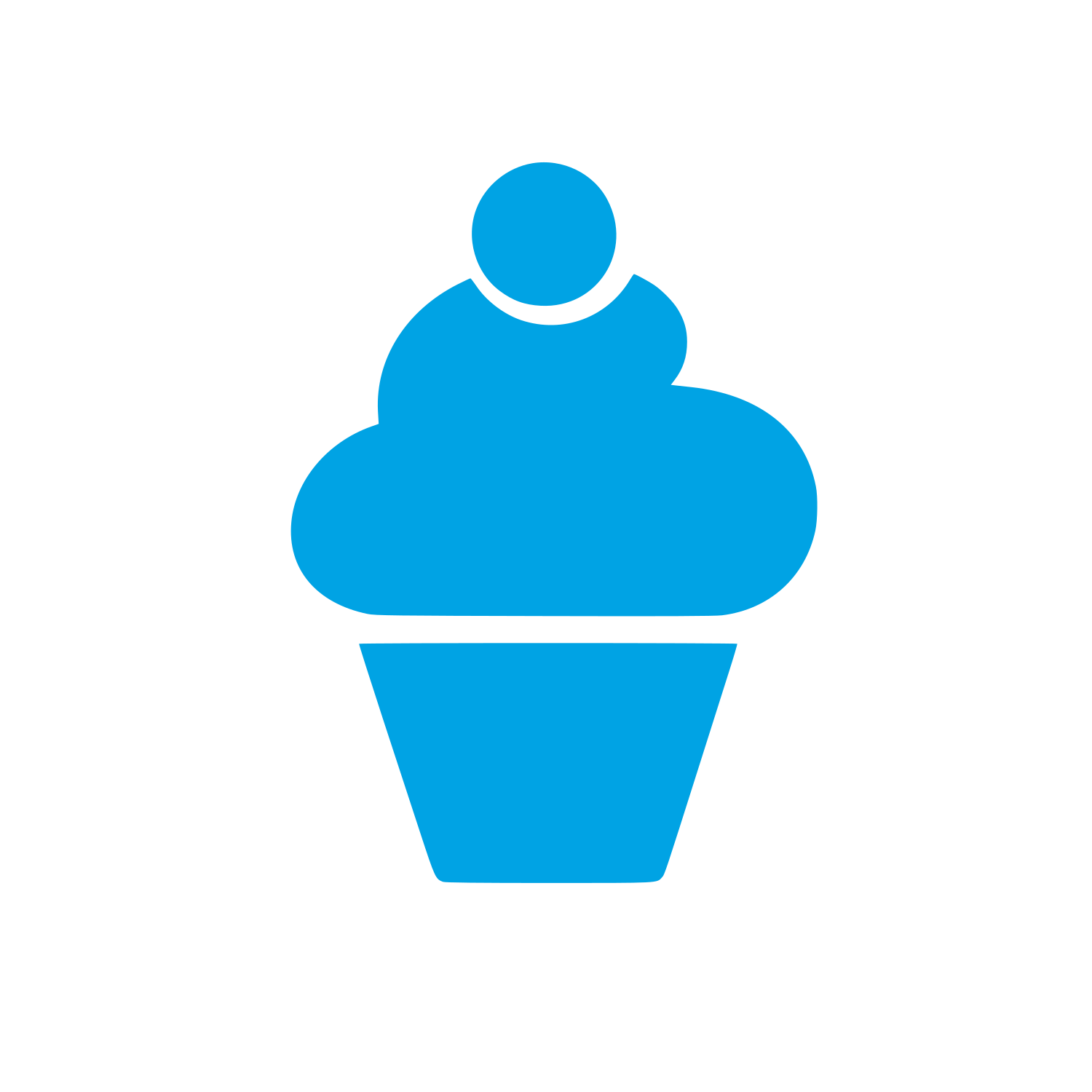 Cupcake with Cherry Logo #00a3e4