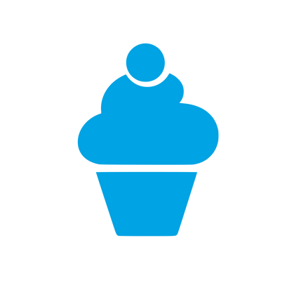Cupcake with Cherry Logo #00a3e4