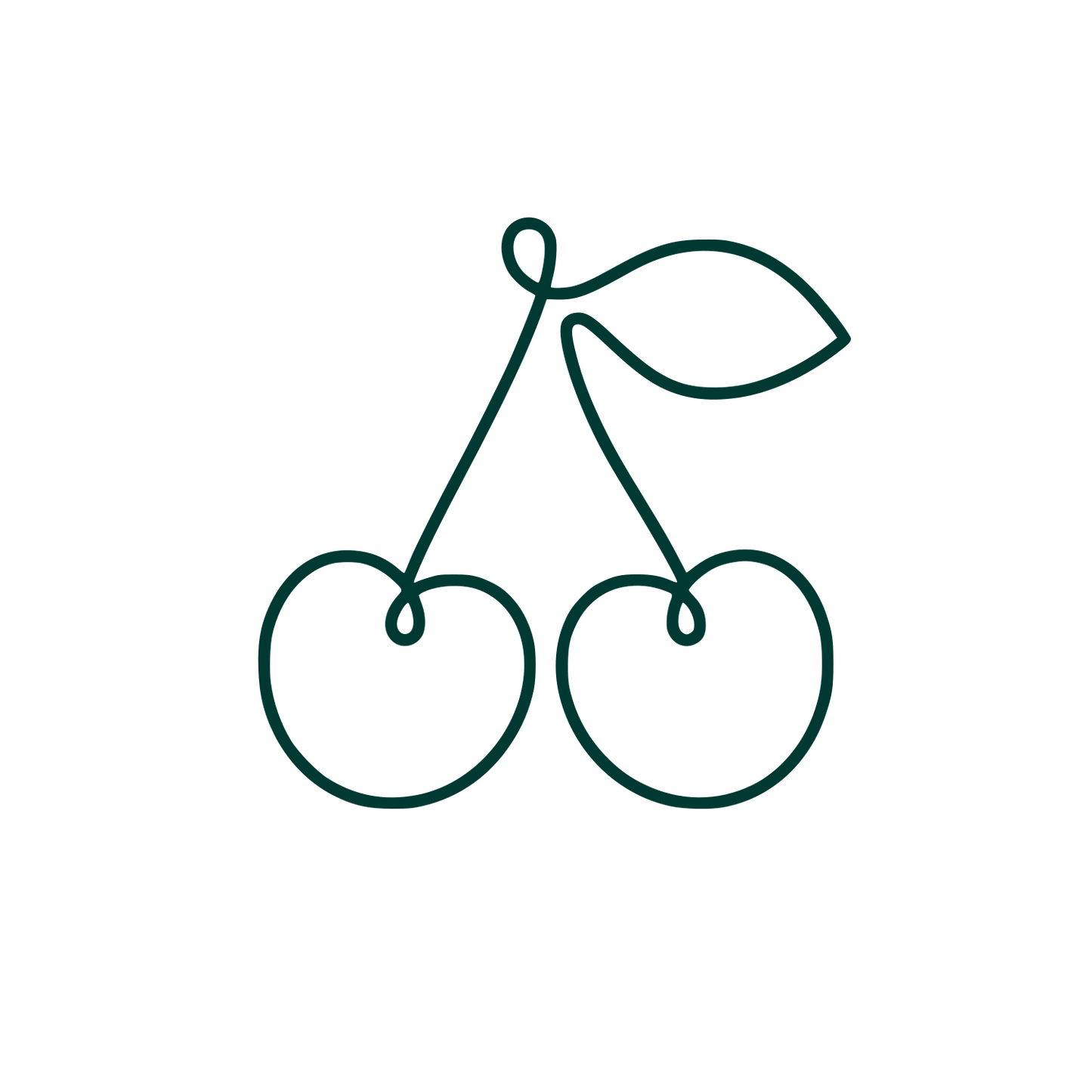 Cherry Pair Outline Logo #003932