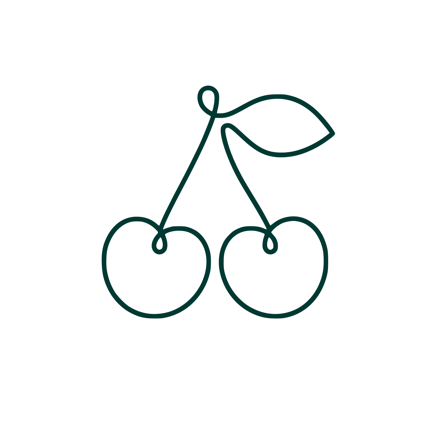 Cherry Pair Outline Logo #003932