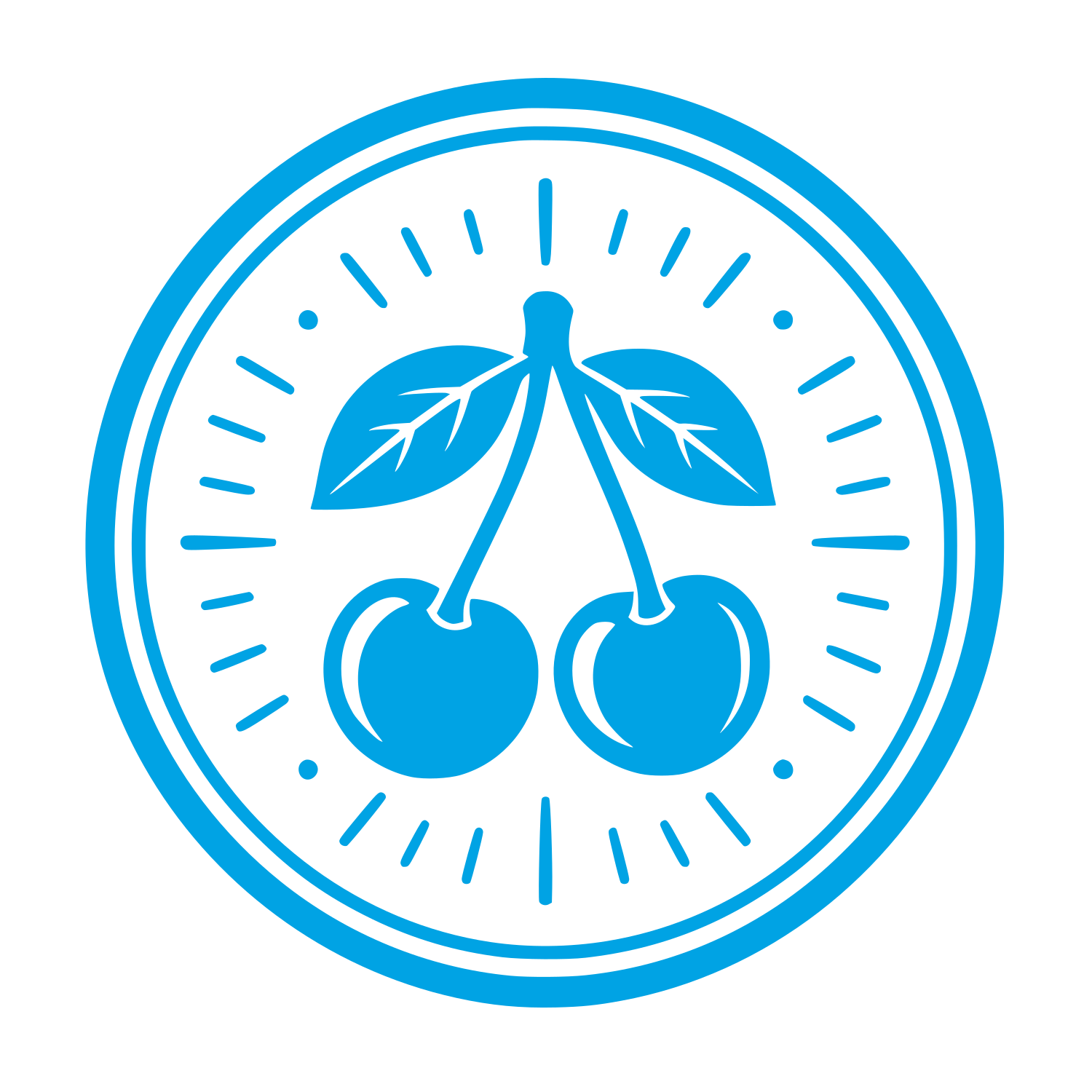 Cherry Pair Circle Logo #00a3e4