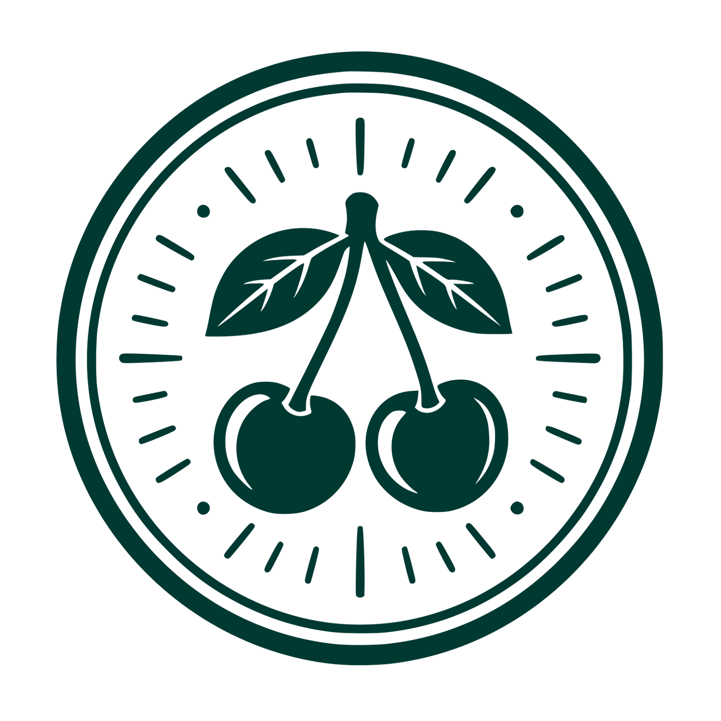 Cherry Pair Circle Logo #003932