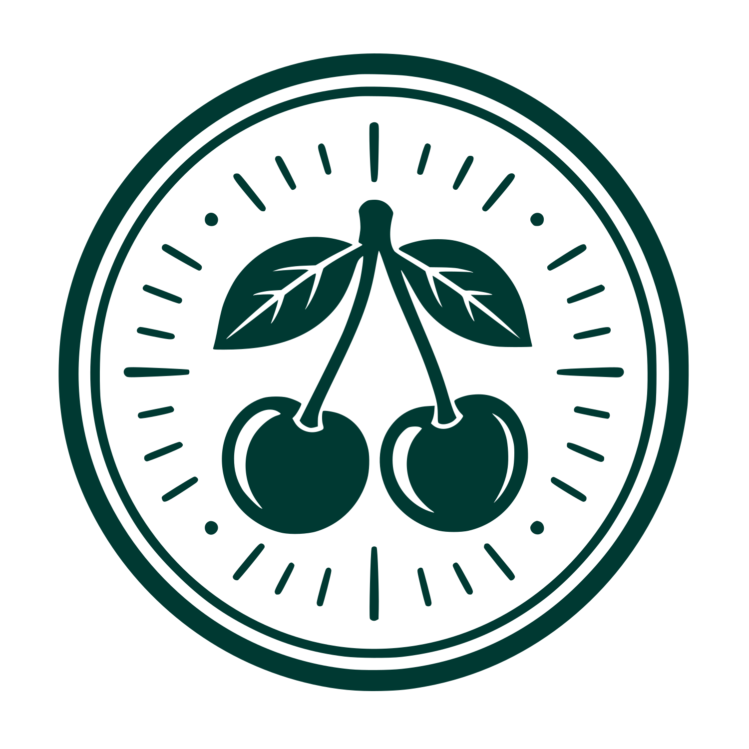 Cherry Pair Circle Logo #003932