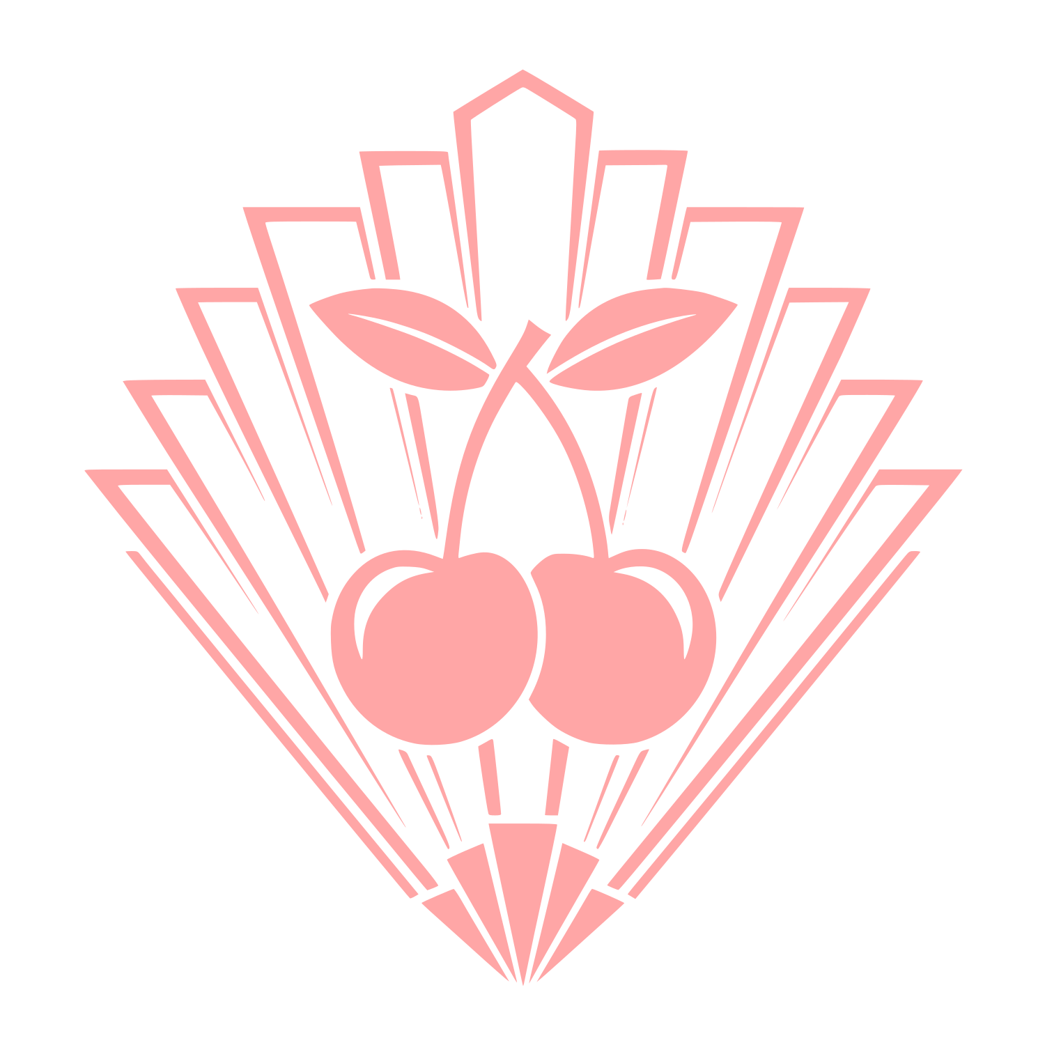 Art Deco Cherry Logo #ffa6a6