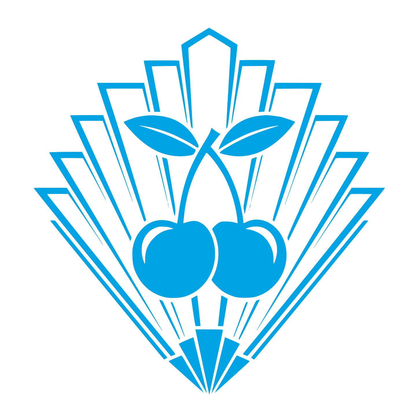 Art Deco Cherry Logo #00a3e4